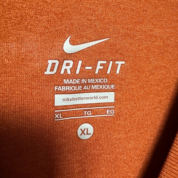 Nike Dri-fit XL Boy’s Texas Longhorns UT Burnt Orange Short Sleeve Shirt - Picture 3 of 5